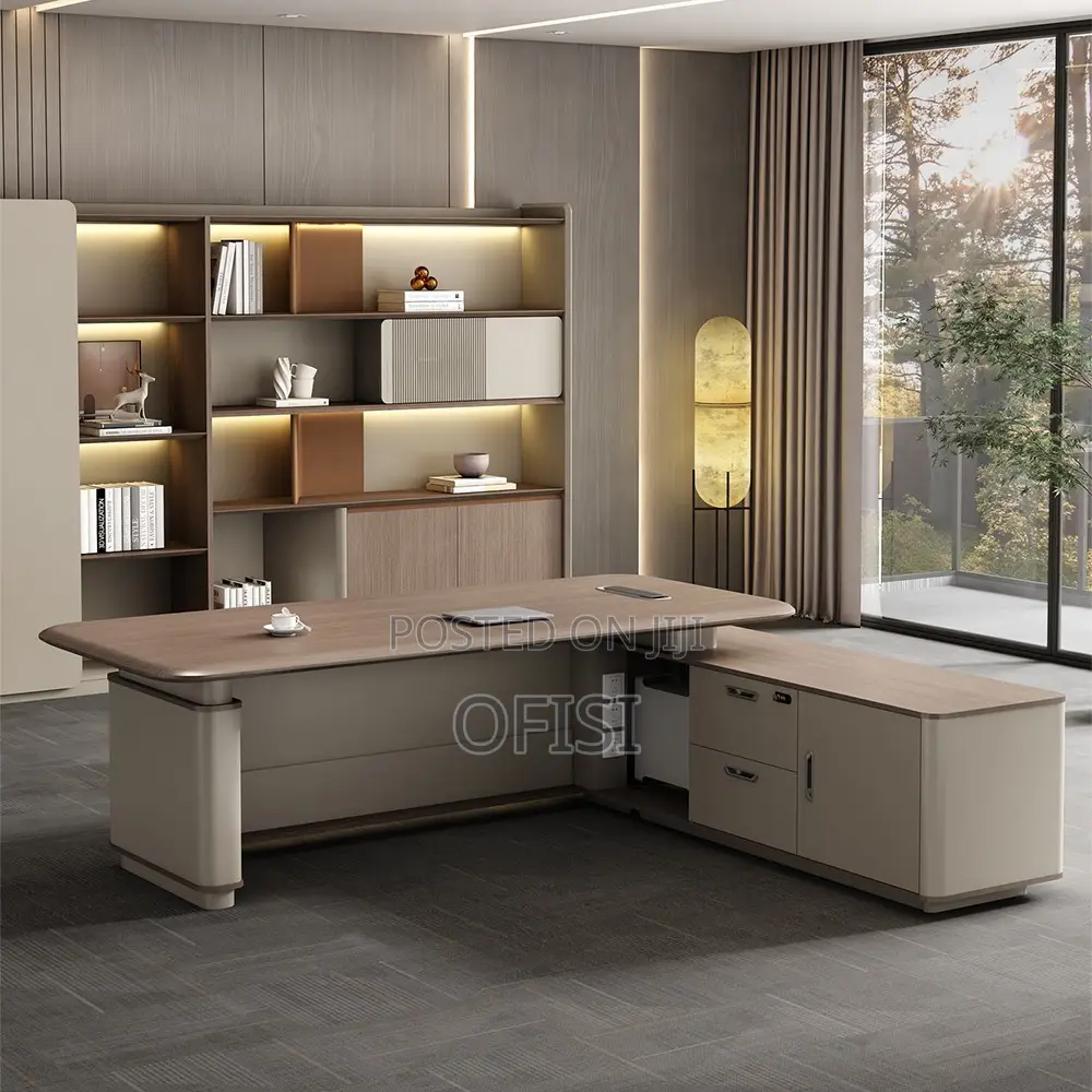 Office Desk; Spacious L-Shaped Executive Desk - 2.2 Meters