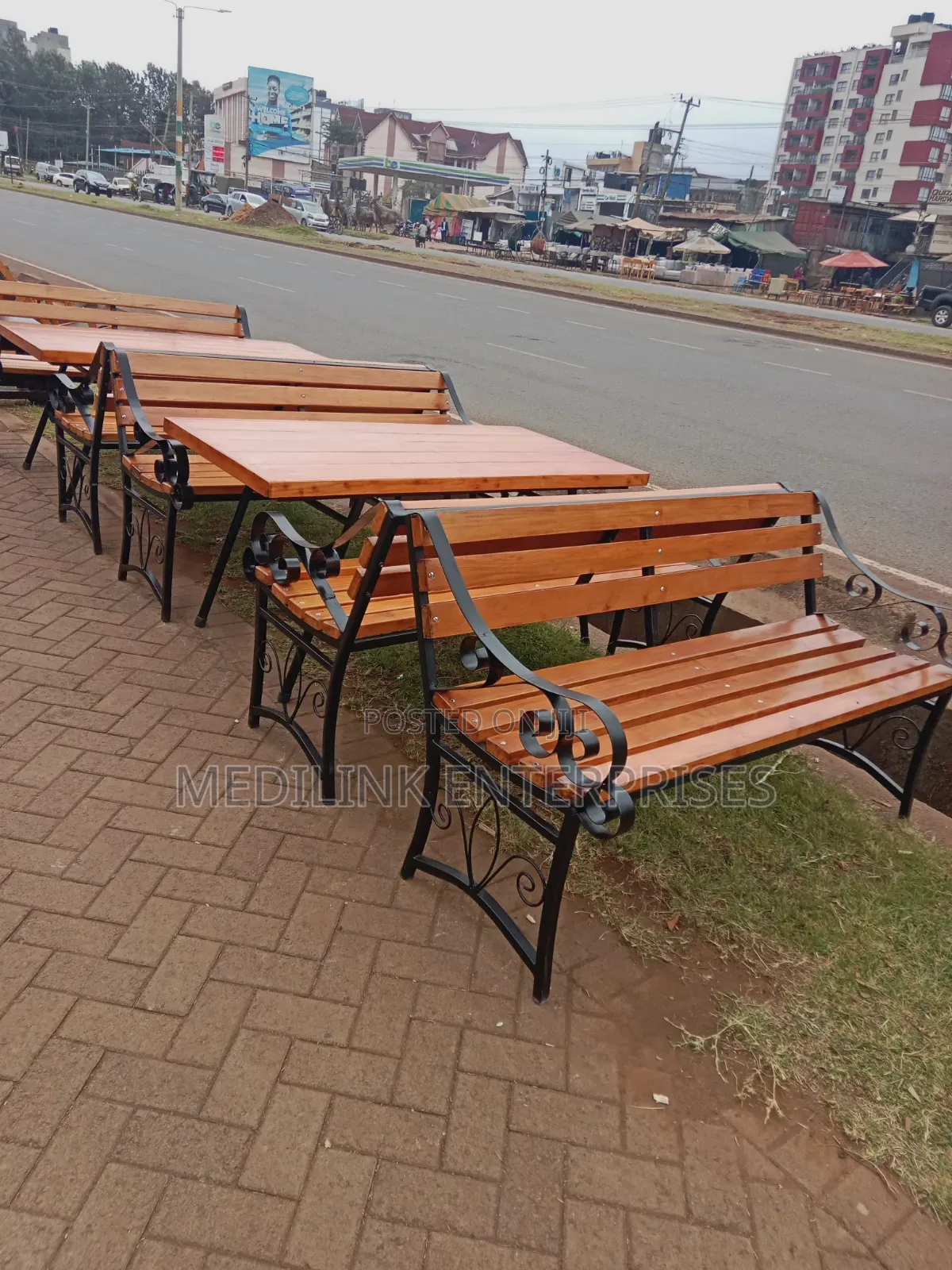 Paindane Boyi Cast Alloy Stands Legs Wooden Benches 5ft