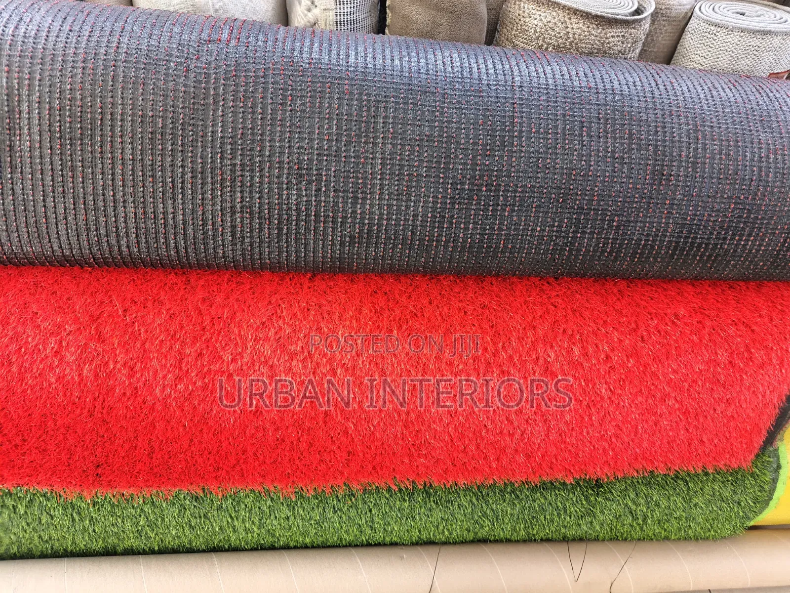 Artificial Grass Carpet Artificial Grass Carpet With Red Blades