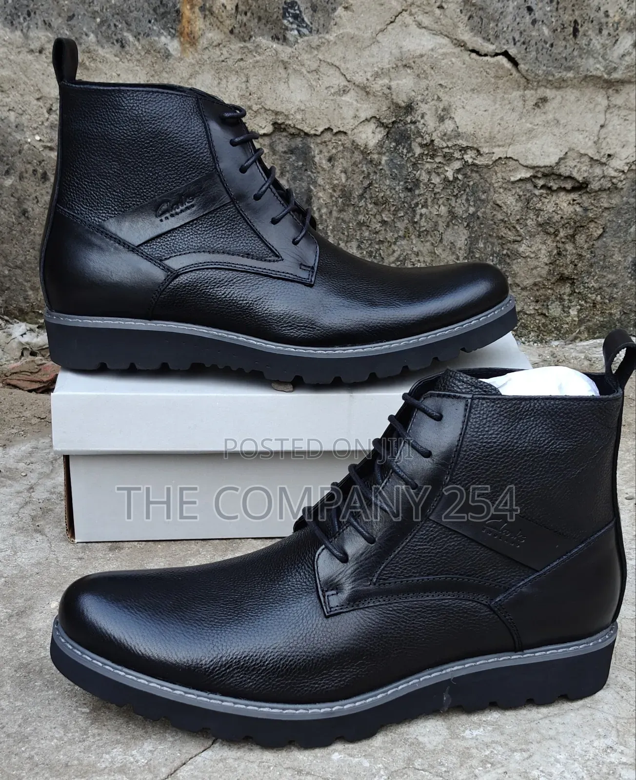 Quality Casual Leather Clarks Low Boots Shoes With Flat Rubber Sole