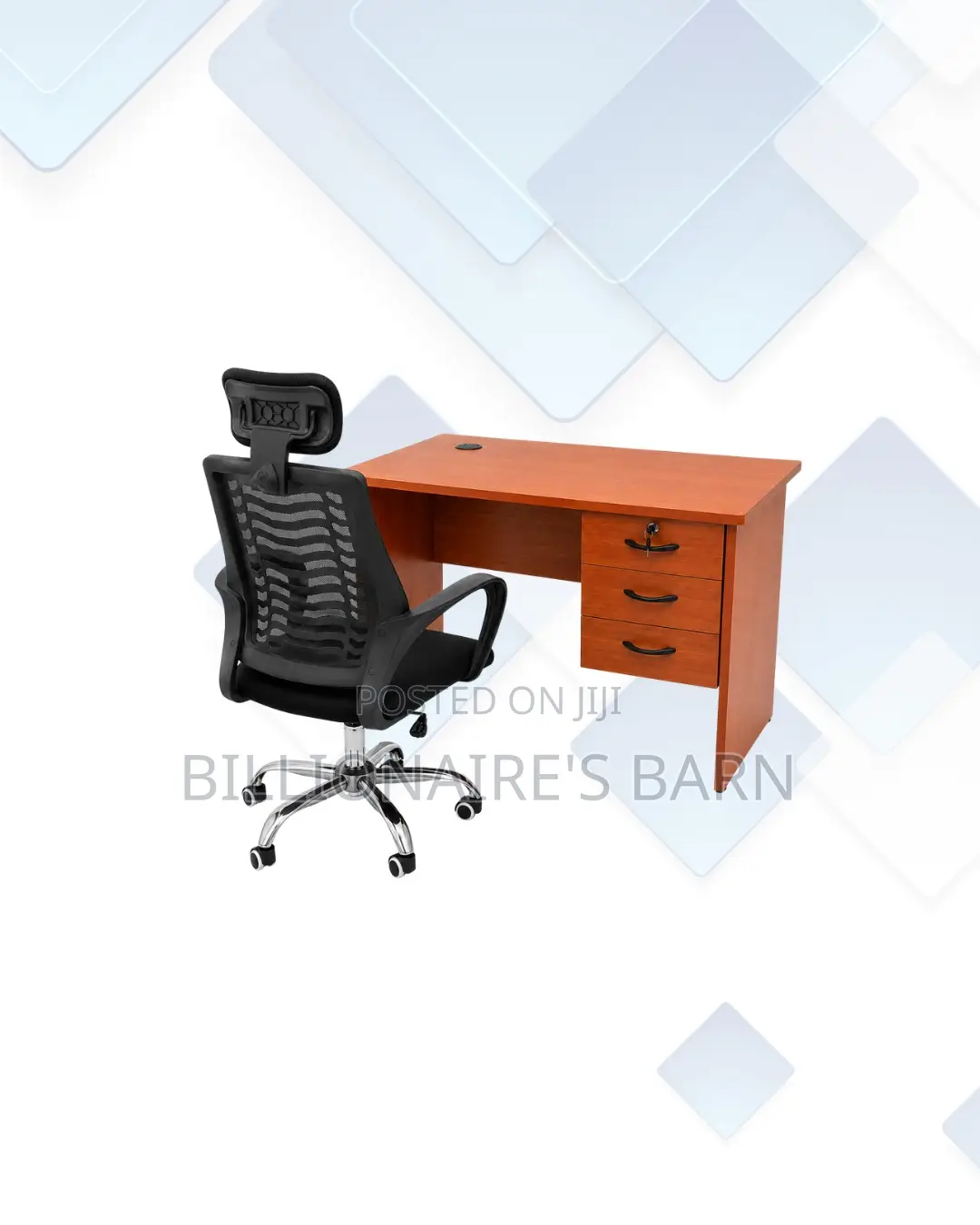 Compact 1m Desk and Headrest Mesh Chair for Desk Productivity