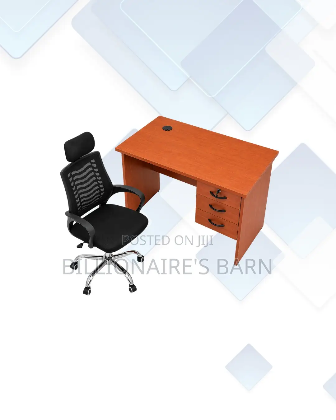 Compact 1m Desk and Headrest Mesh Chair for Desk Productivity