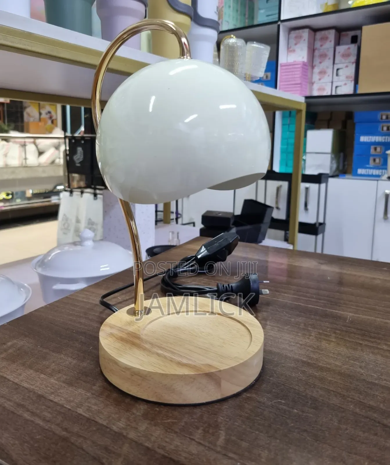 Electric Candle Warmer Lamp With Wooden Base - Av