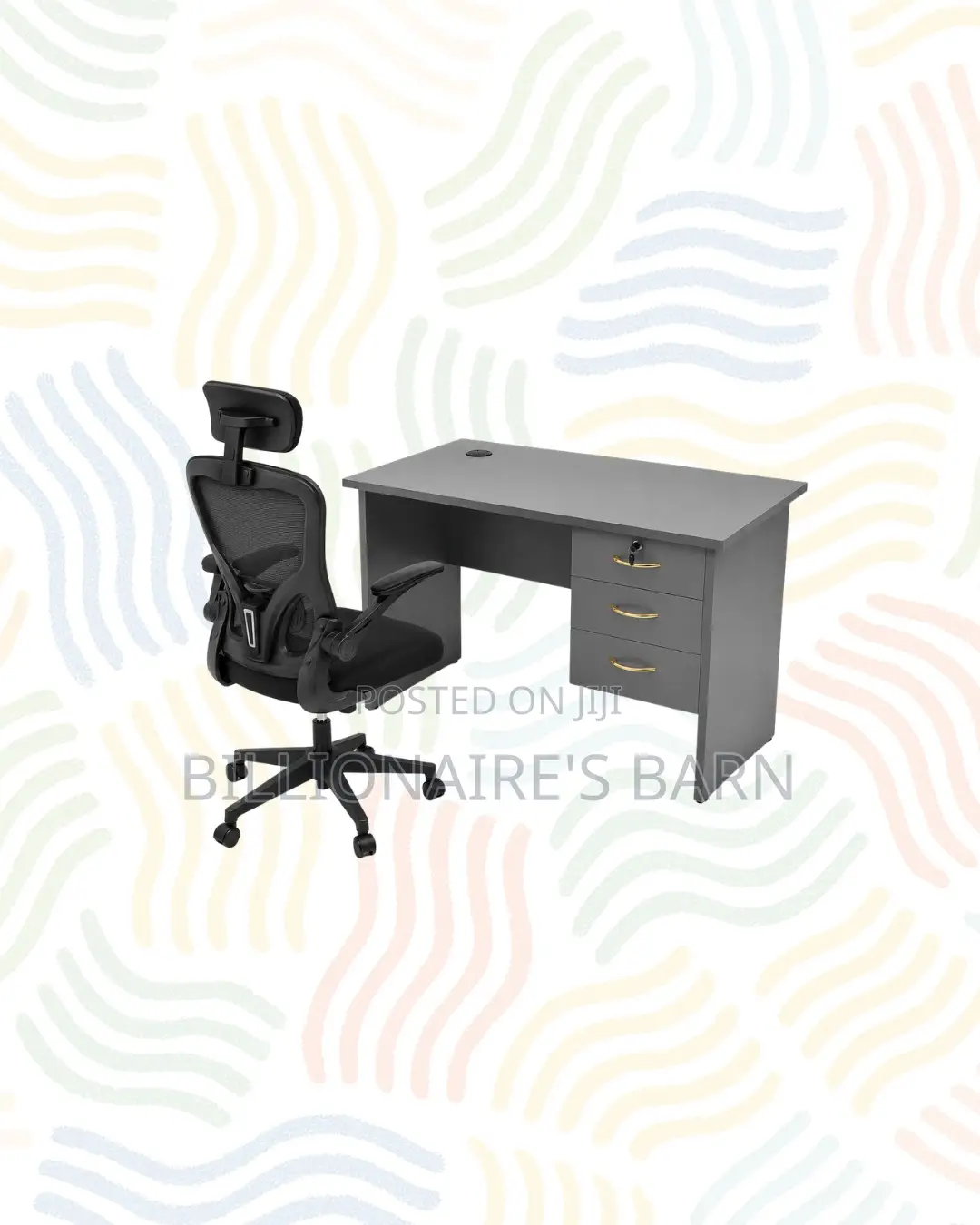Compact 1m Desk and Ergonomic Chair for Daily Productivity