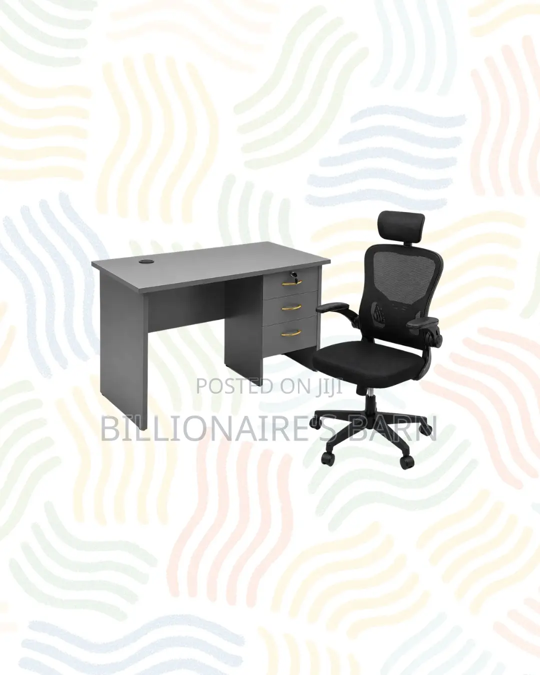 Compact 1m Desk and Ergonomic Chair for Daily Productivity