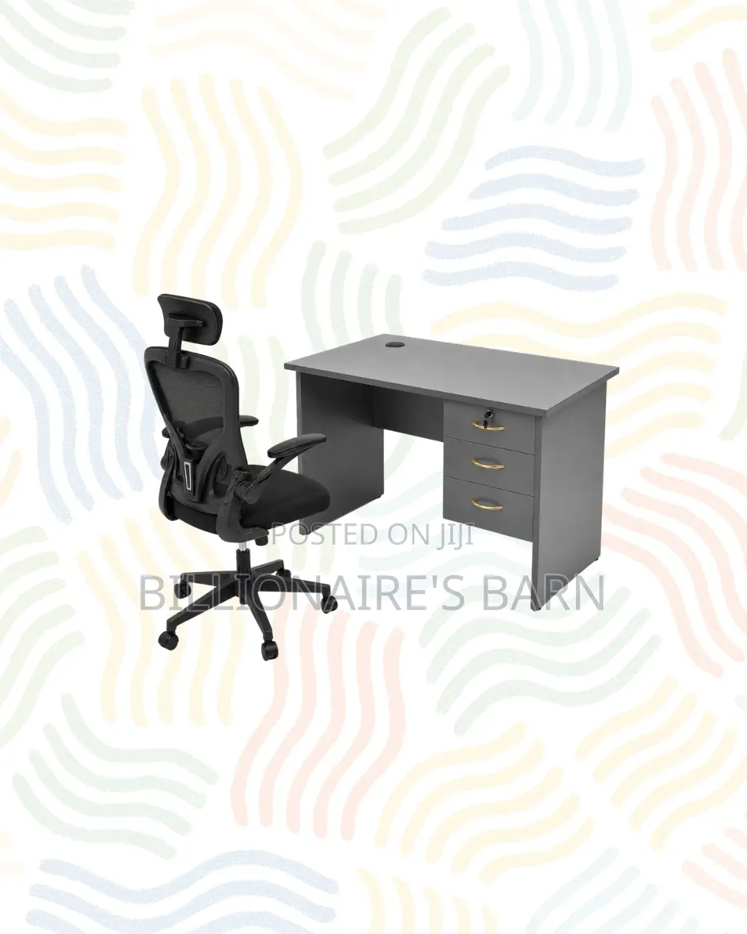 Compact 1m Desk and Ergonomic Chair for Daily Productivity
