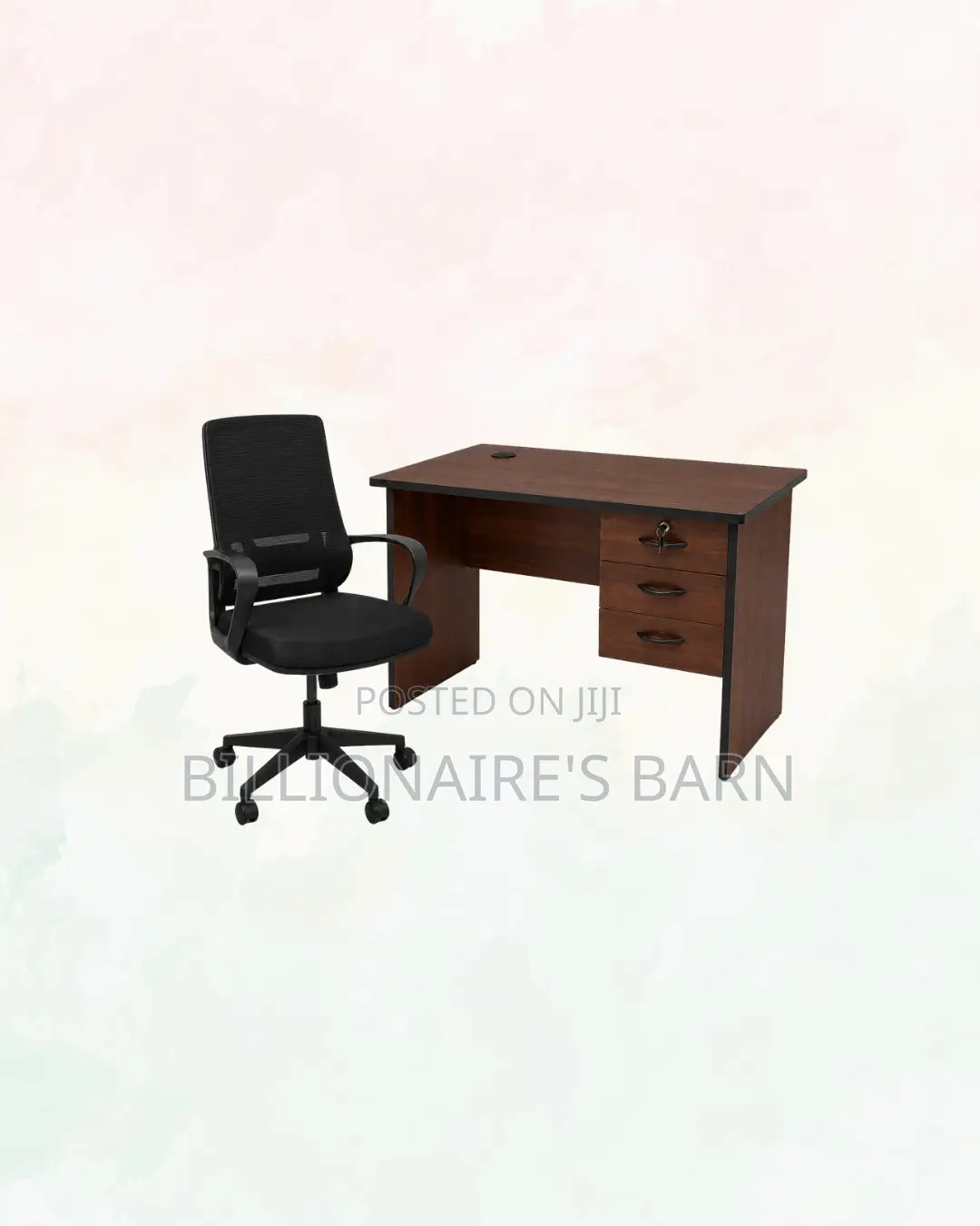 Compact 1m Desk and Mid-Back Ergonomic Mesh Chair for Better Workdays
