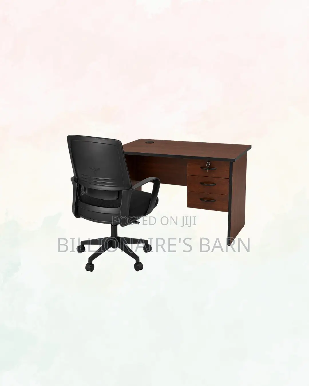Compact 1m Desk and Mid-Back Ergonomic Mesh Chair for Better Workdays