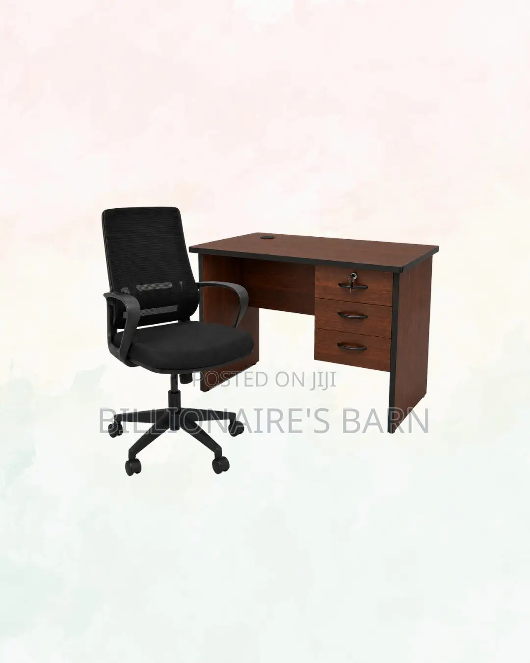 Compact 1m Desk and Mid-Back Ergonomic Mesh Chair for Better Workdays