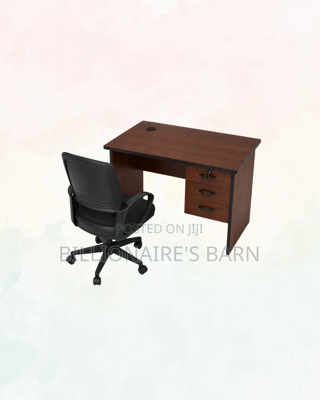 Compact 1m Desk and Mid-Back Ergonomic Mesh Chair for Better Workdays