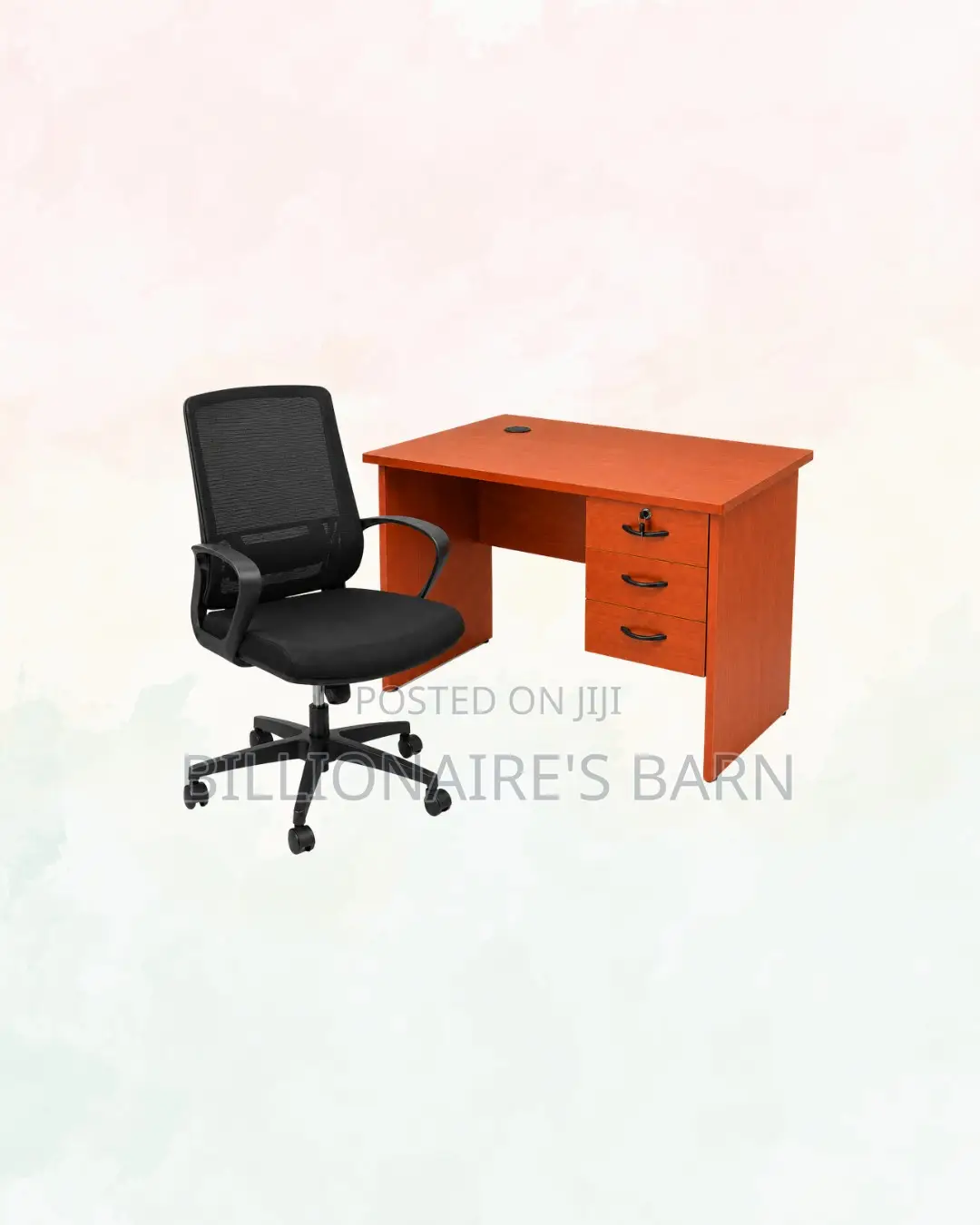 Compact 1m Desk and Black Mid-Back Mesh Chair for Daily Productivity