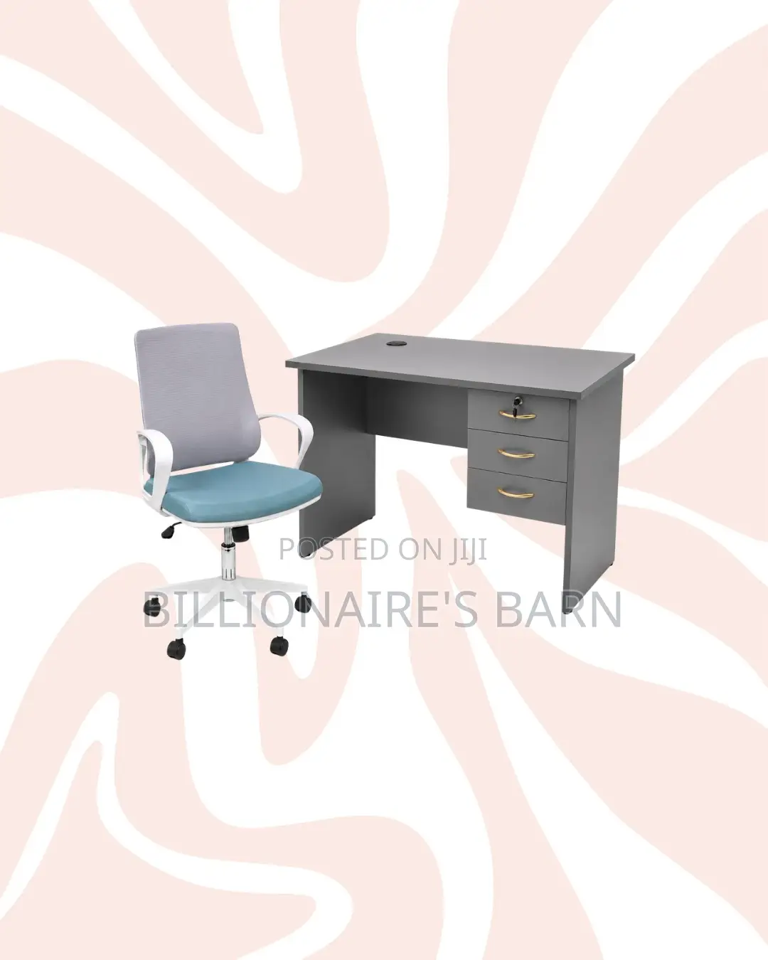 Compact 1m Desk and White Mid-Back Mesh Chair for Daily Productivity