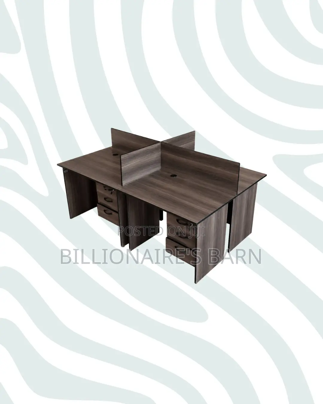 Practical 1.2m Four-Partition Wooden Bullpen Desk for Study Sessions