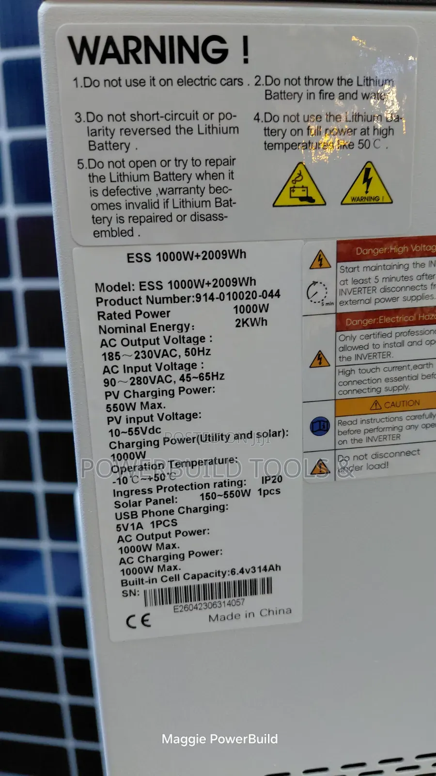 Redsun Portable Energy Storage System Rated Capacity of 1000w / 2kwh