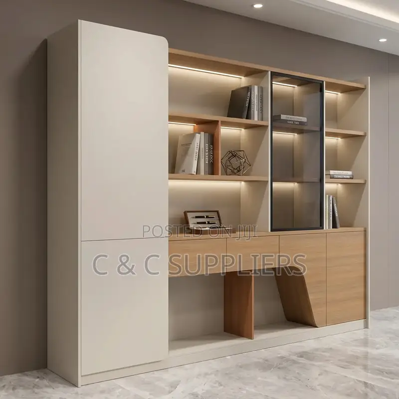 Imported C C Brown Shelving Wall Unit.