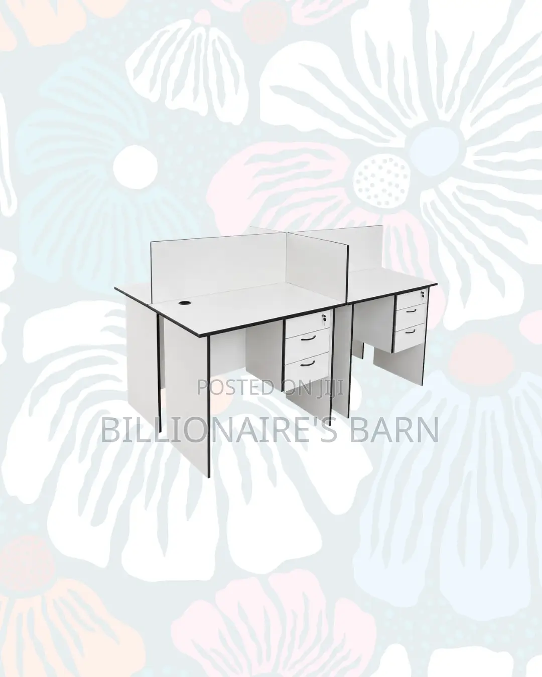 Practical 0.9m Four-Partition Bullpen Desk for Workplace Organisation