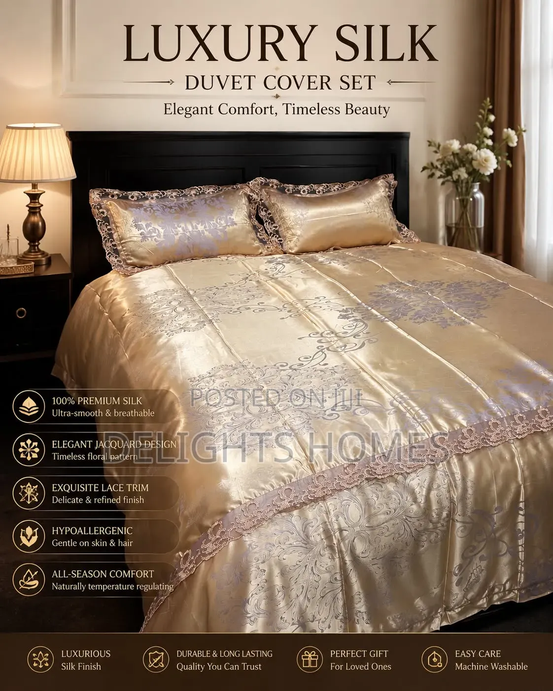 6*7 Silk Duvet Cover Sets -Sky