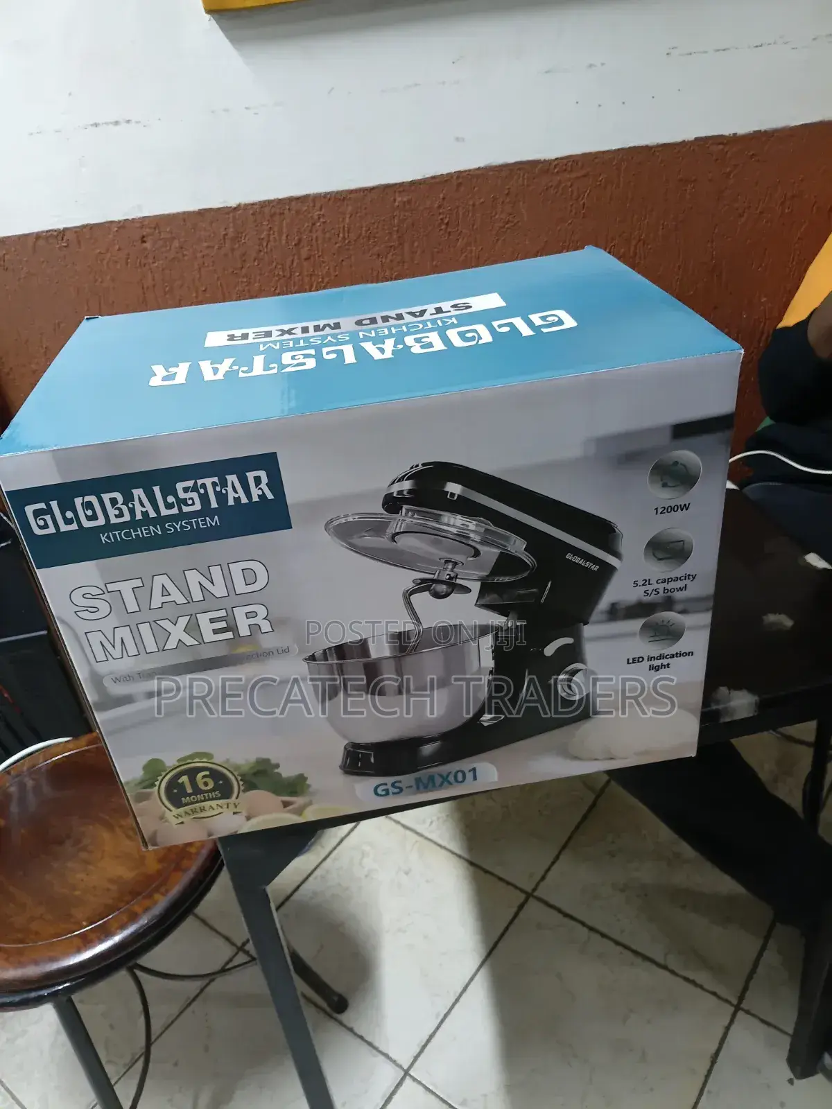 1200w Global Star Stand Mixer With Stainless Steel Bowl
