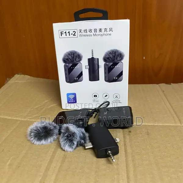 F11 Universal Wireless Clip Microphone – Rechargeable Audio Mic for Re
