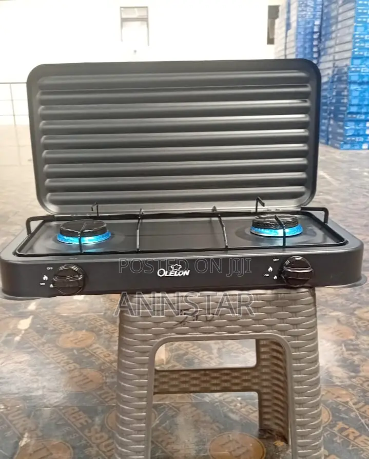 Olelon 2 Burner Gas Stove Cooker With Cover Lid