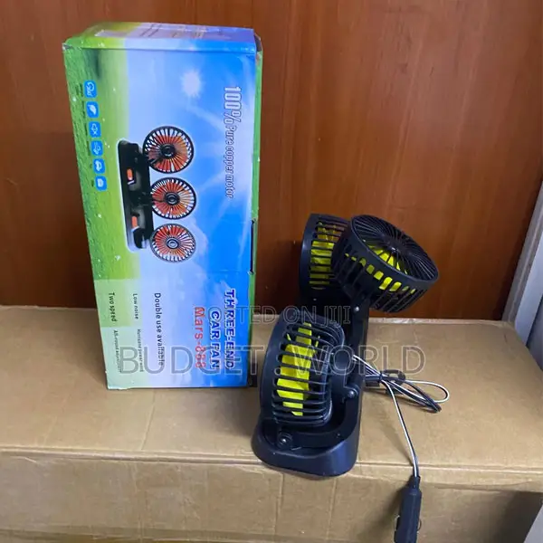Triple 888 Dashboard Fan – Adjustable 12v Car Air Circulator for Cars,