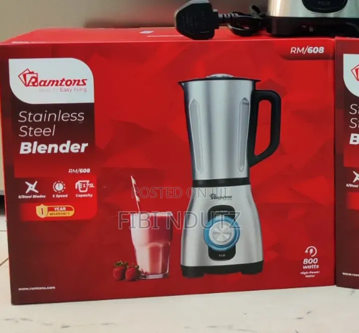 Stainless Steel Ramtons 3in1 Blender Jar 800w Powerful Motor