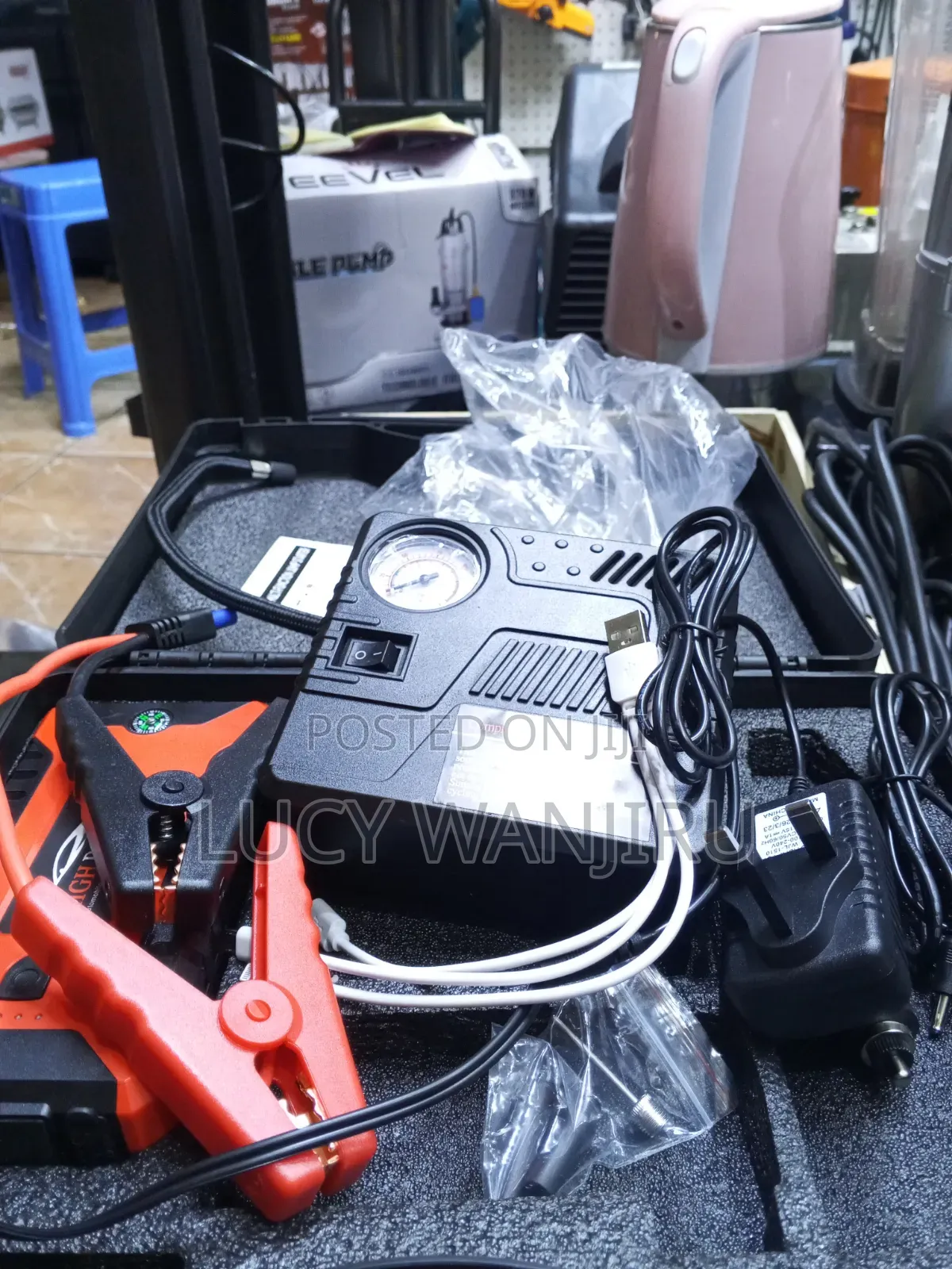 Potential Jump Starter With Compressor