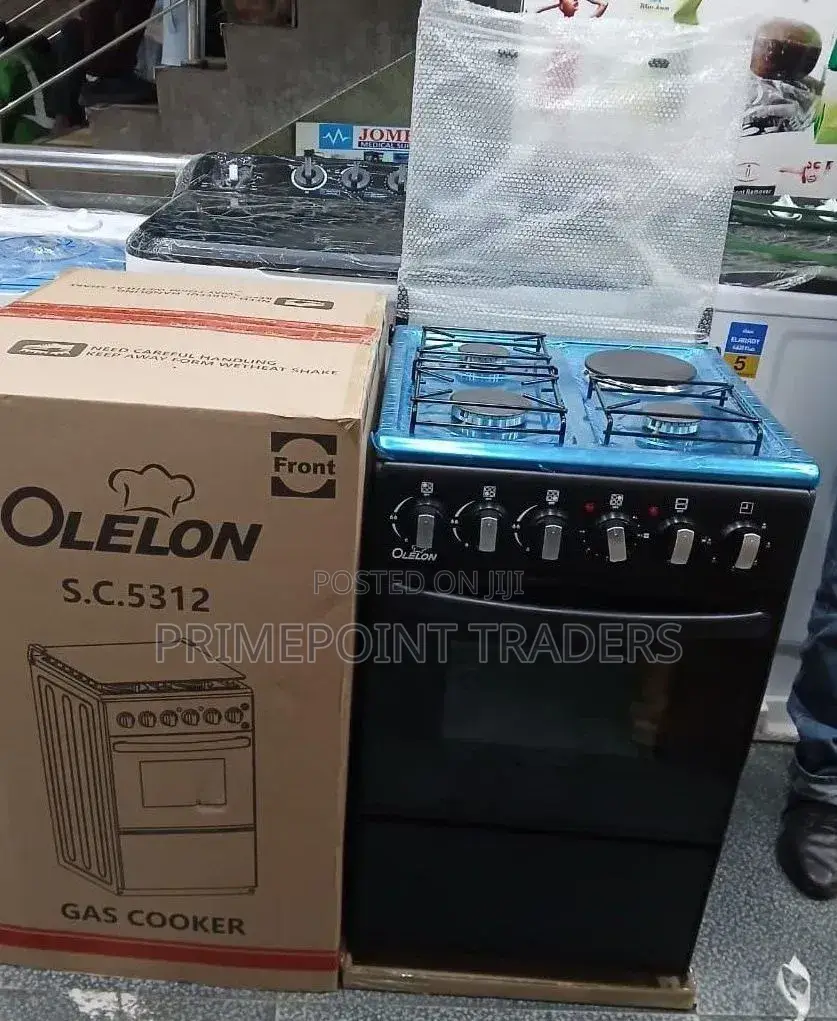 Olelon Cooker 50*55 3 Gas+1 Electric,Built-in Oven for Everyday Baking