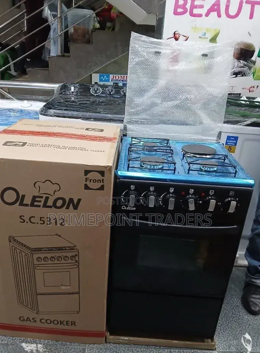 Olelon Cooker 50*55 3 Gas+1 Electric,Built-in Oven for Everyday Baking