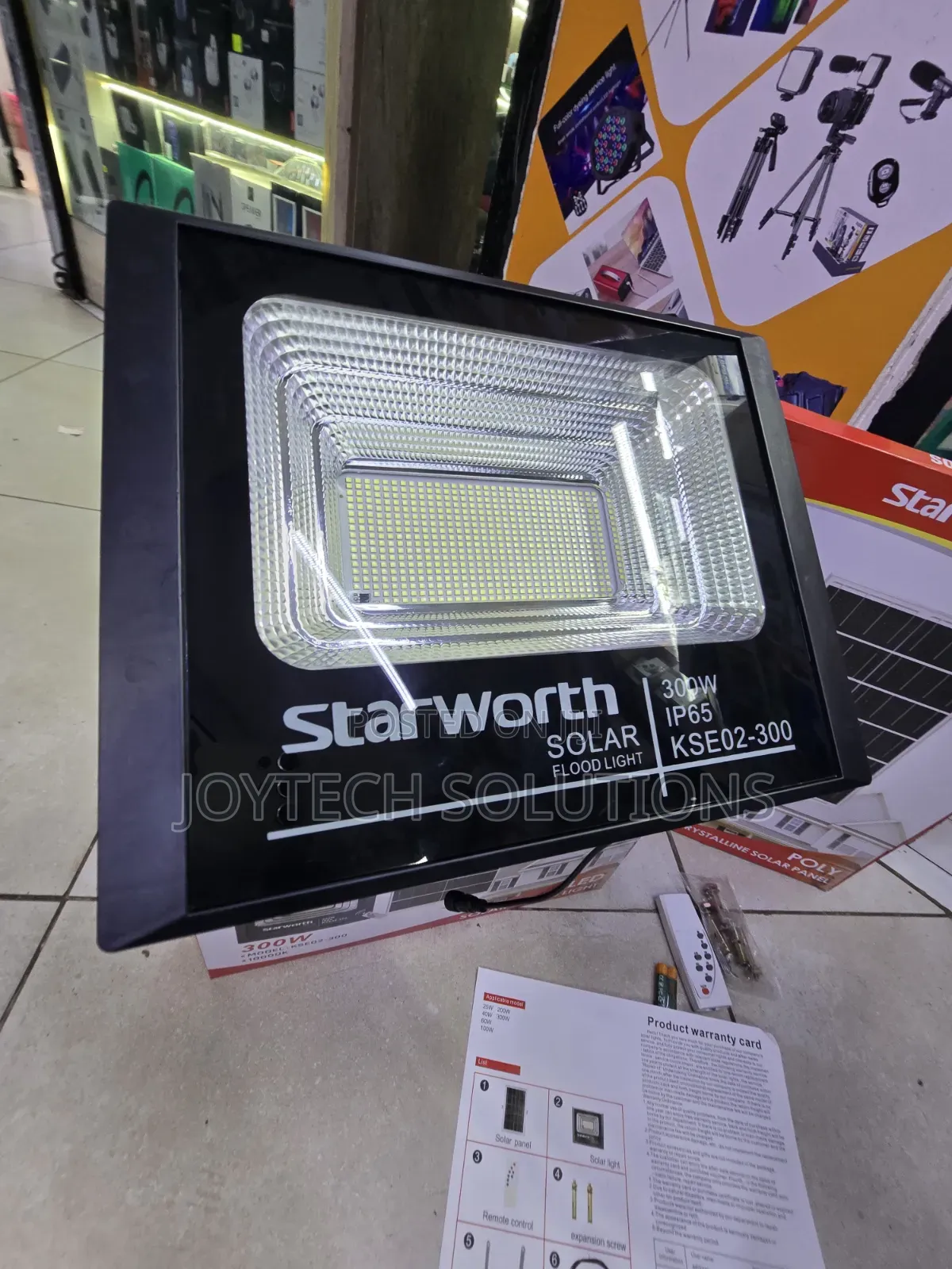 Powerful 300w Led Solar Flood Light With Solar Panel | Waterproof Ip65