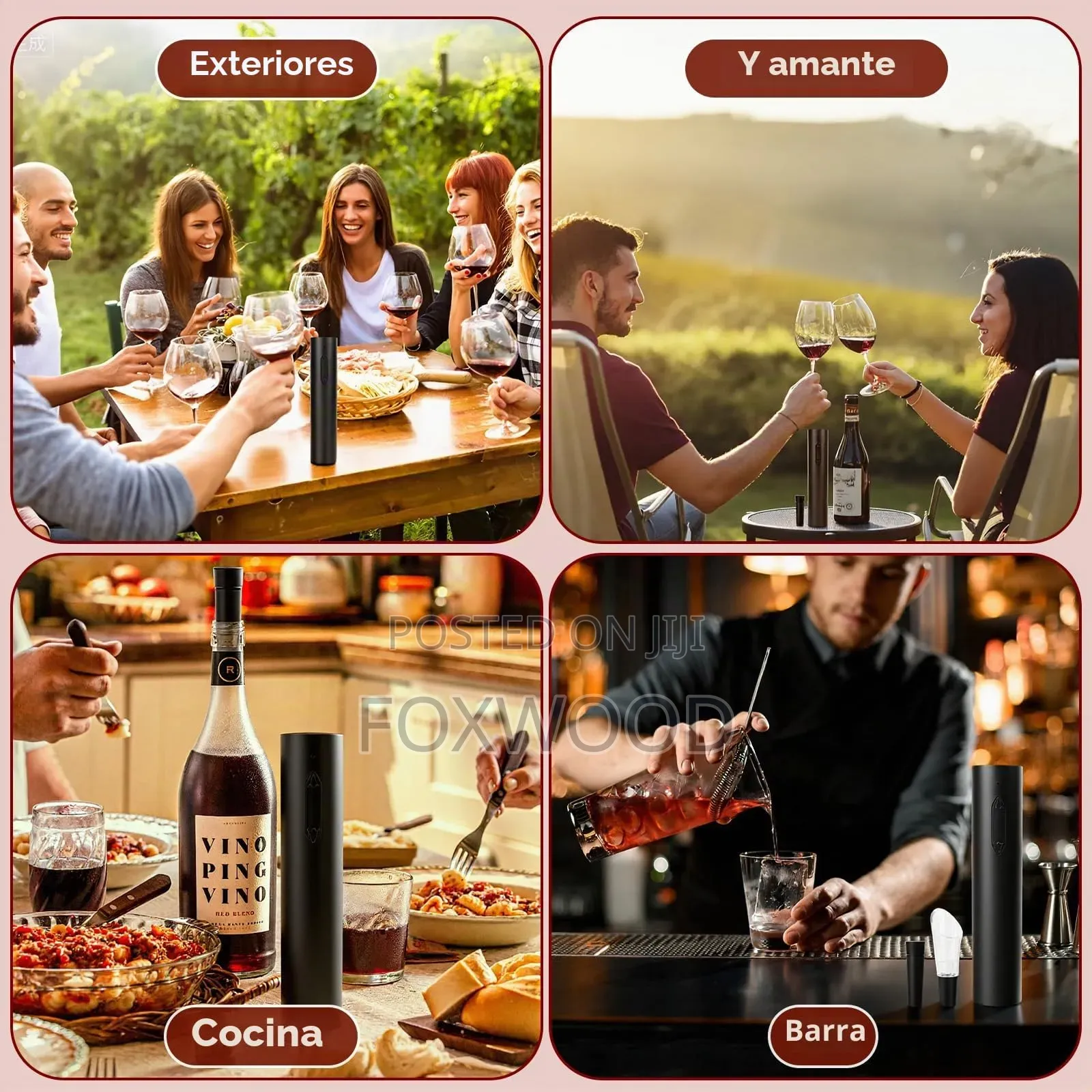 6 in 1 Rechargeable Electric Corkscrew, Wine Opener