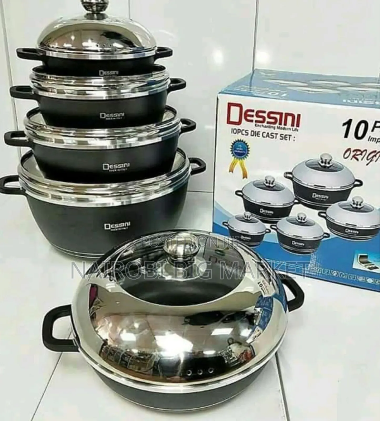 Dessini 10 PCS With Lid Die Cast Set Cockware