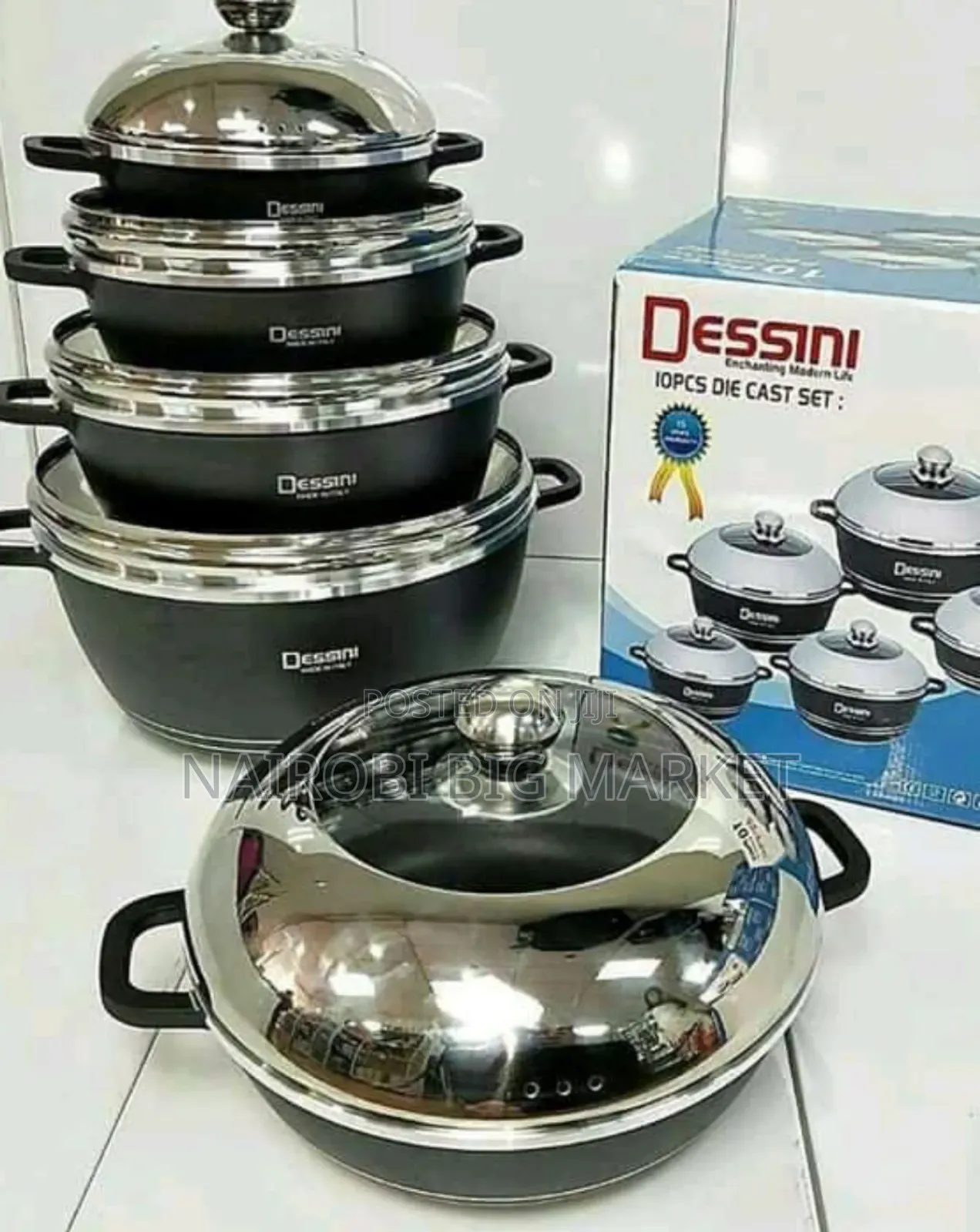Dessini 10 PCS With Lid Die Cast Set Cockware