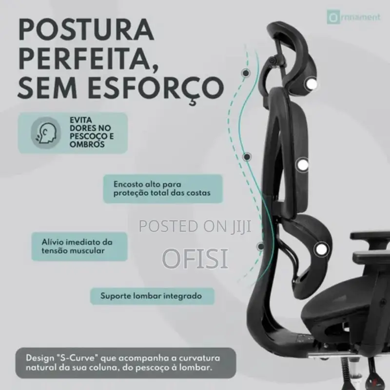 Office Chair; Full Mesh Orthopedic Office Chair With Footrest