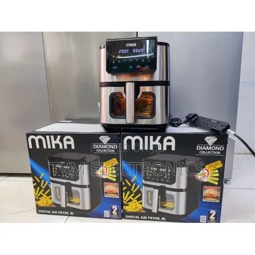 Mika Air Fryer, Digital, 8l, Black Stainless Steel