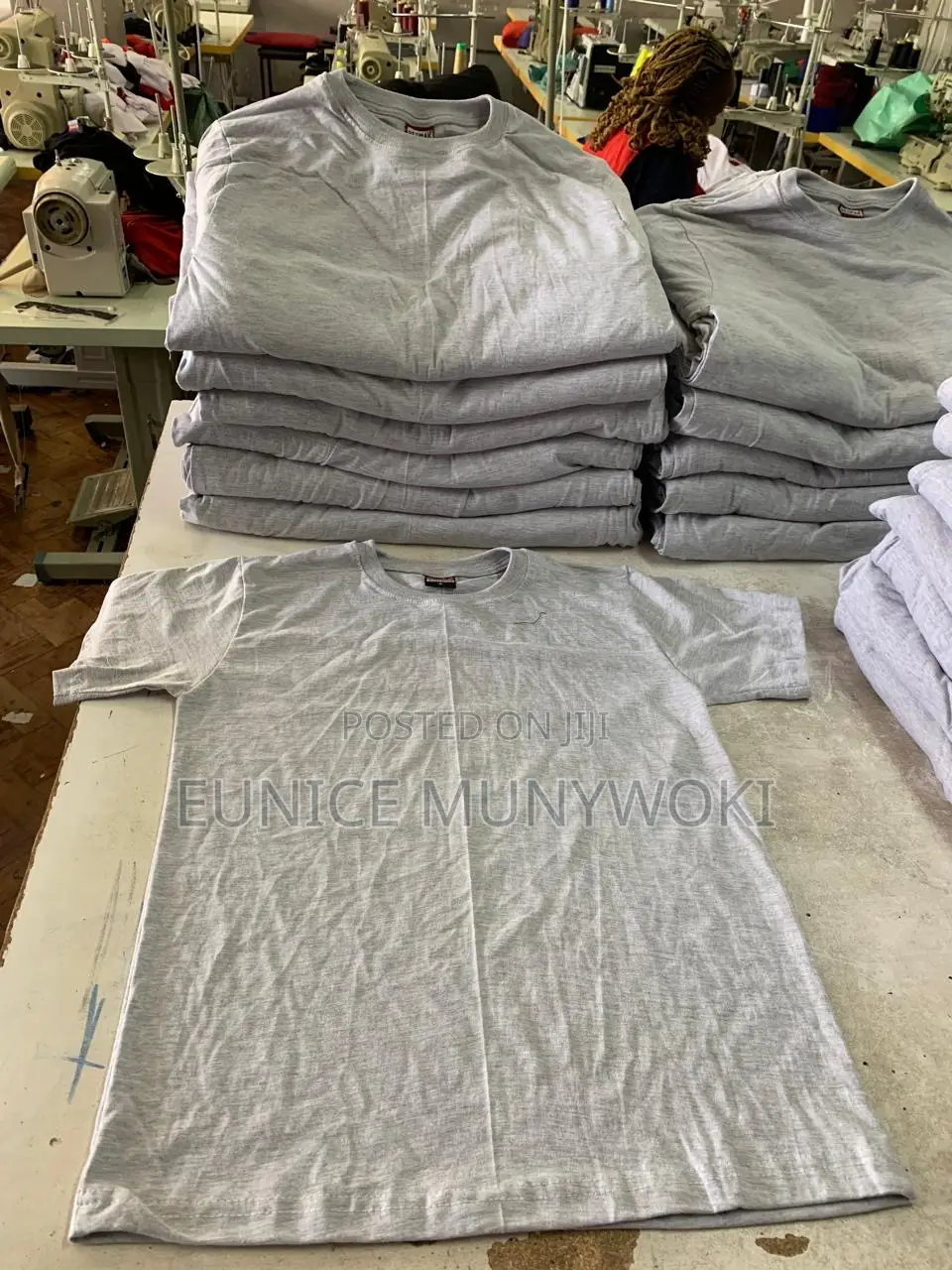 Grey Cotton Plain Tshirts