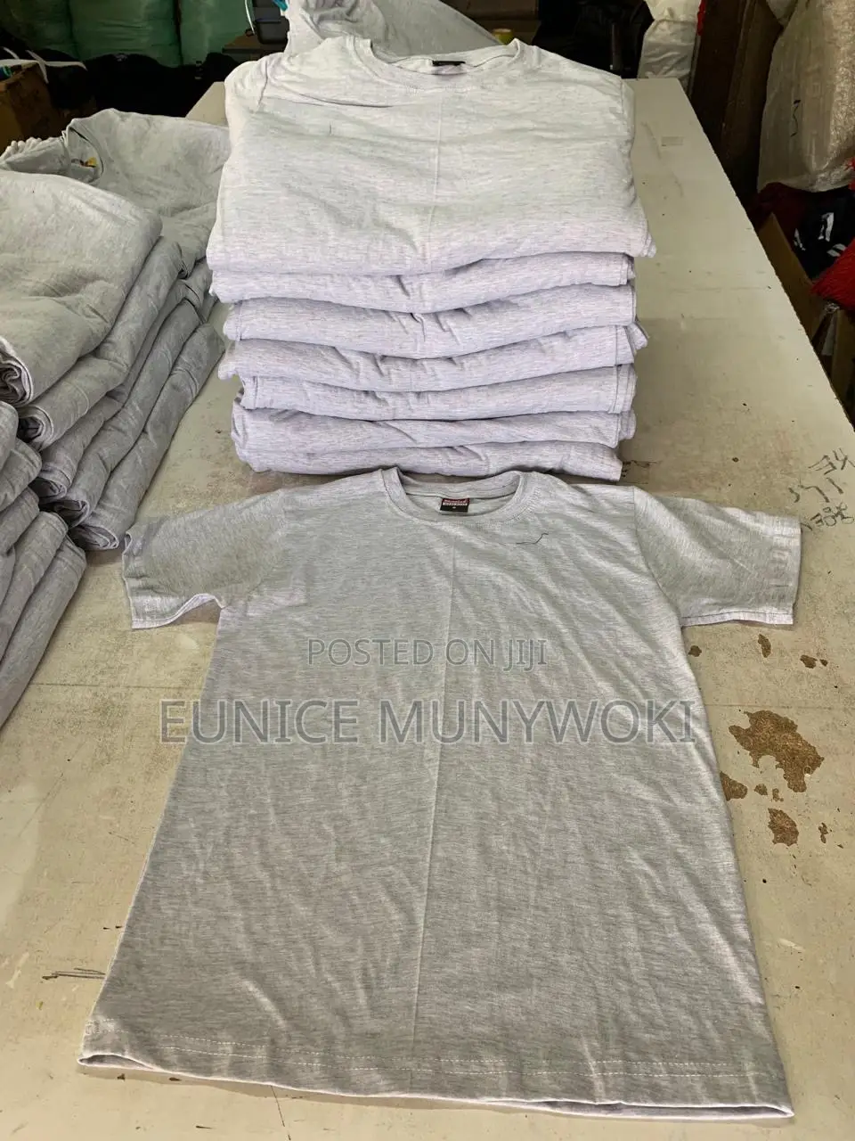 Grey Cotton Plain Tshirts