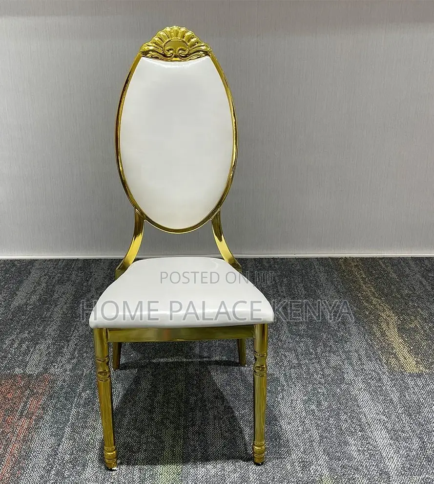 Banquet Chair: Leather Padded Event Chair With Top Ornament