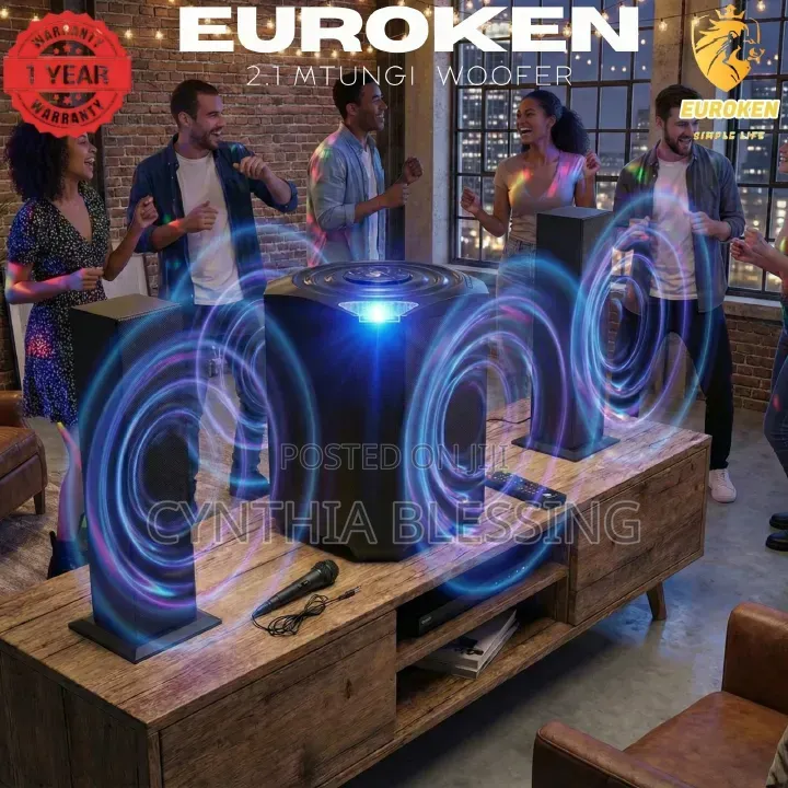 New Euroken Mtungi Ek-607 2.1 Ch Subwoofer Speaker