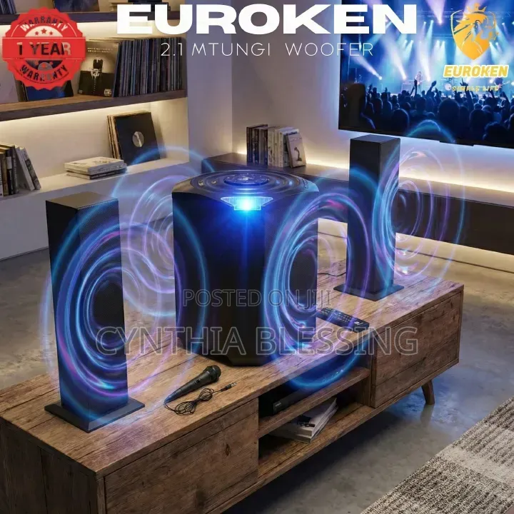 New Euroken Mtungi Ek-607 2.1 Ch Subwoofer Speaker