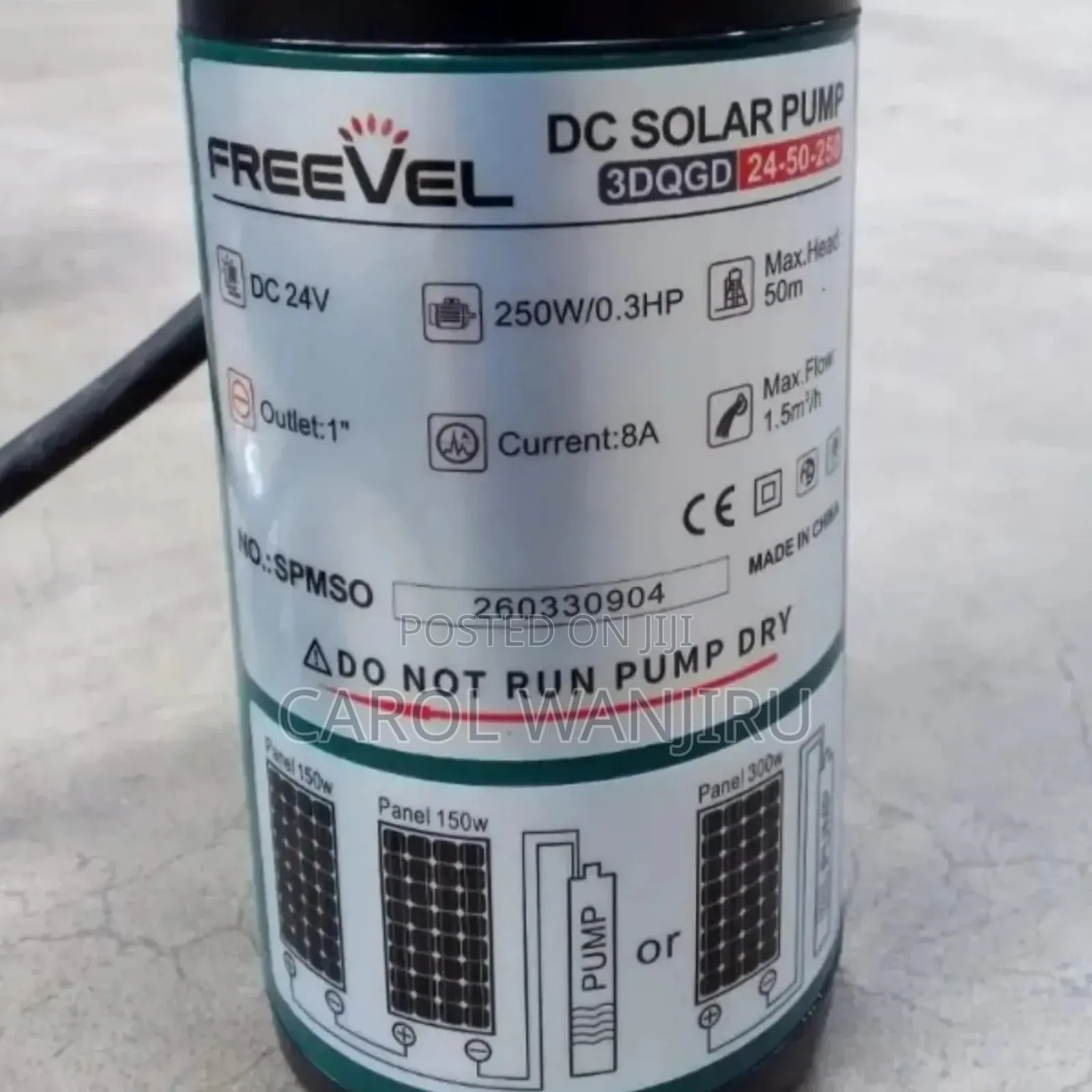 Freevel Dc 250w Solar Pump/24v Freevel 250w Solar Pump