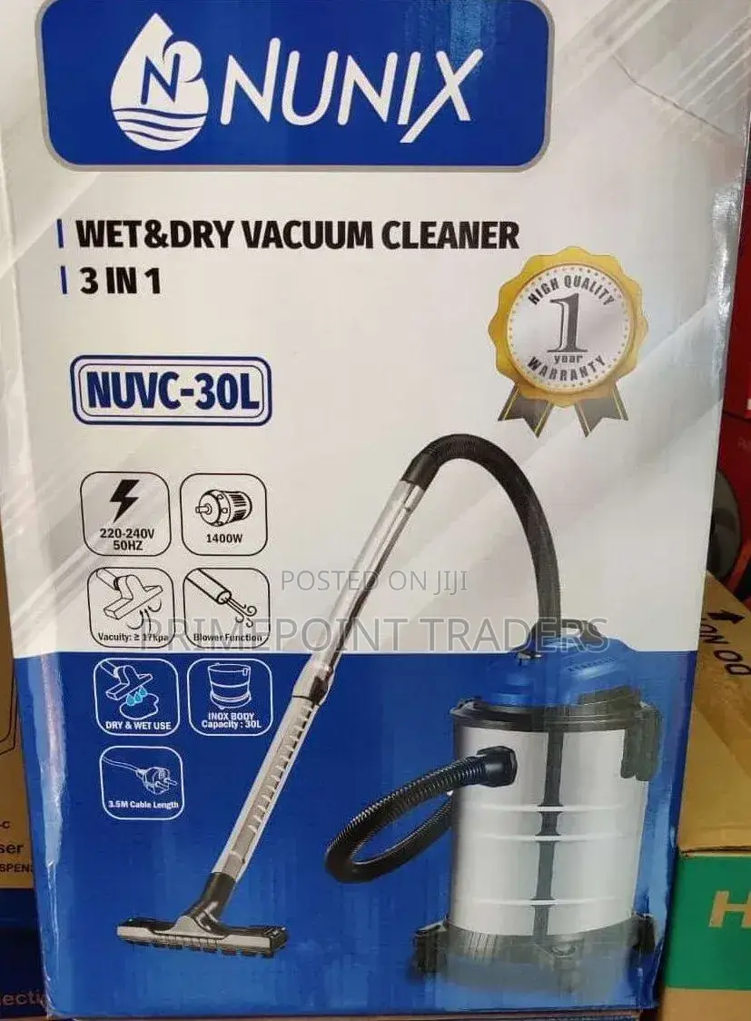 Nunix 30l Heavy-Duty Vacuum Cleaner – Powerful Wet Dry Cleaning