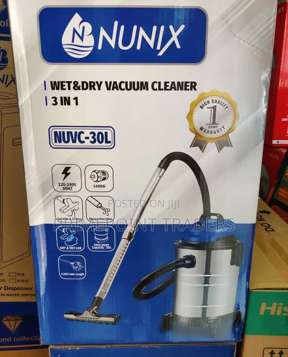 Nunix 30l Multi-Purpose Vacuum Cleaner –Built for Wet and Dry Cleaning