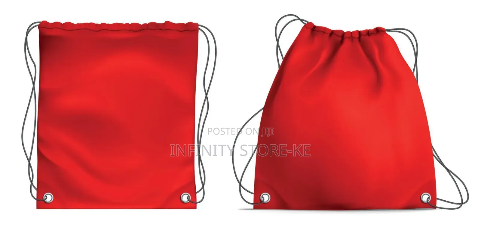 Red Waterproof Pull String Back Bag