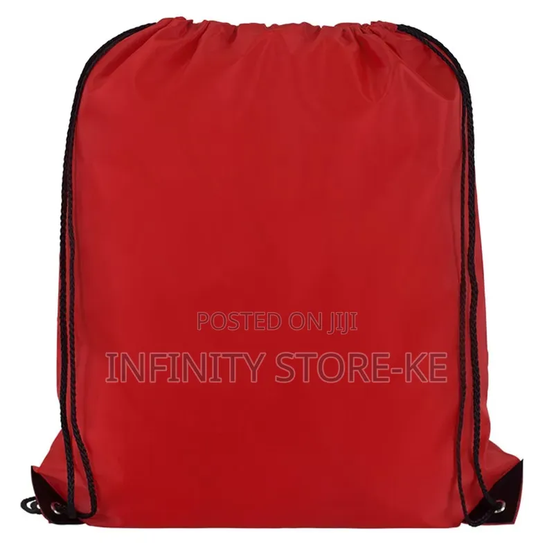 Red Waterproof Pull String Back Bag