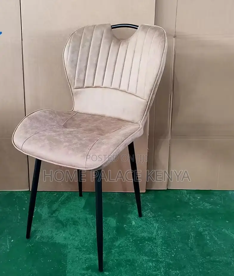 Dining Chair: Grey Back Handle Metallic Dining Chair