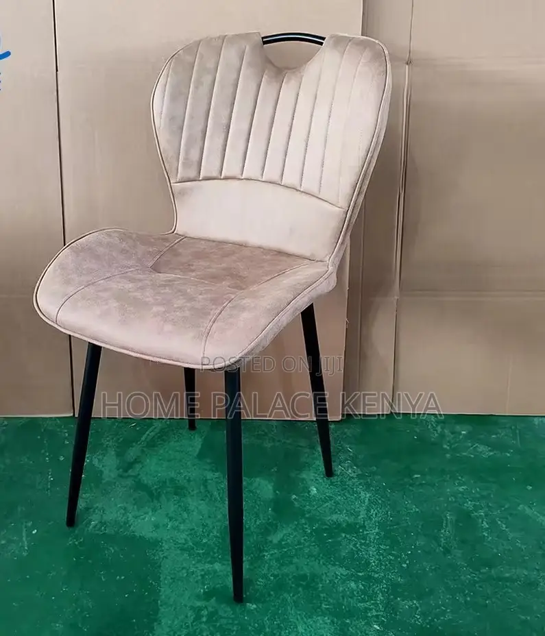 Dining Chair: Grey Back Handle Metallic Dining Chair