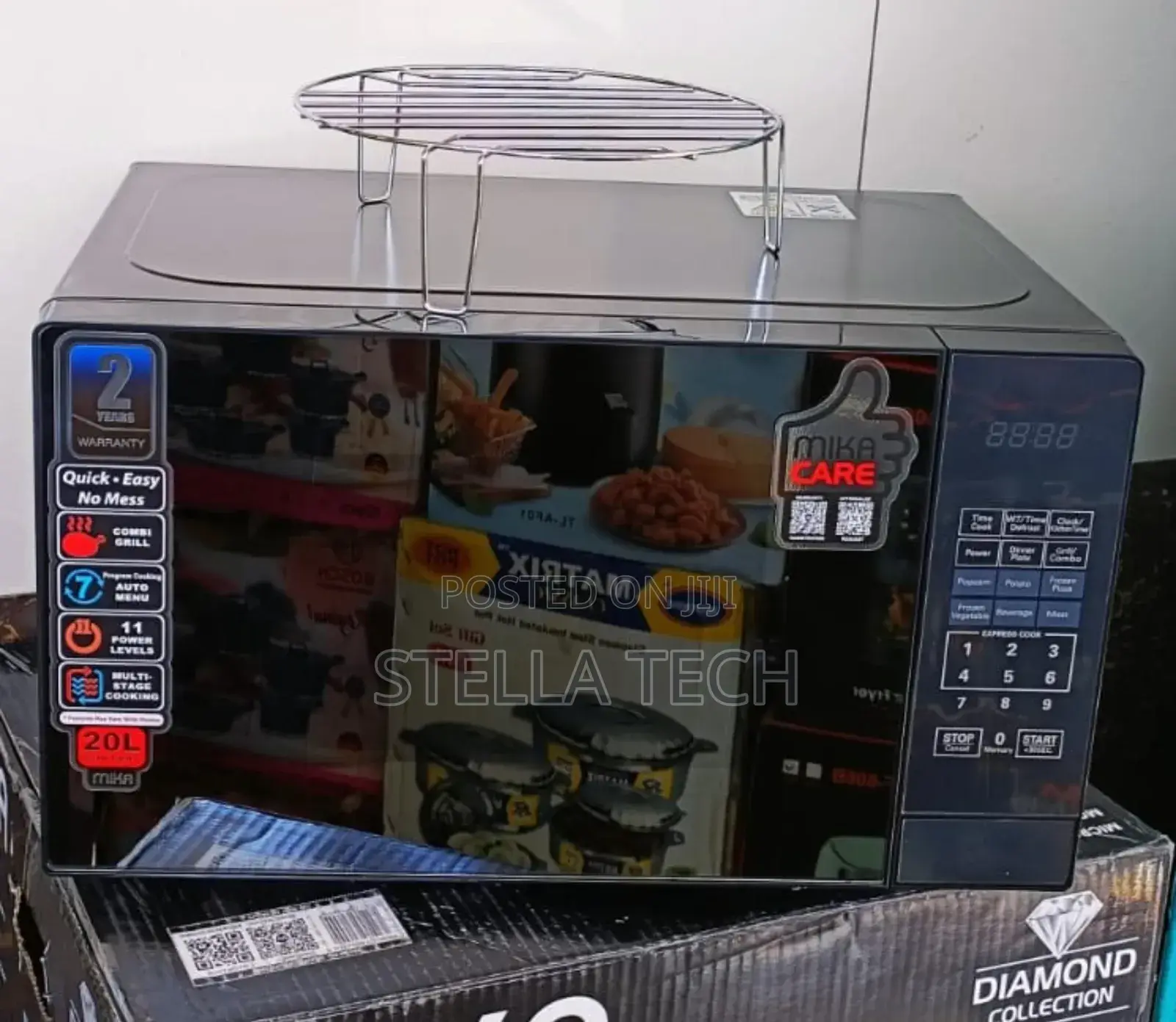Silver Mika Microwave Oven With Grill 20 Litres