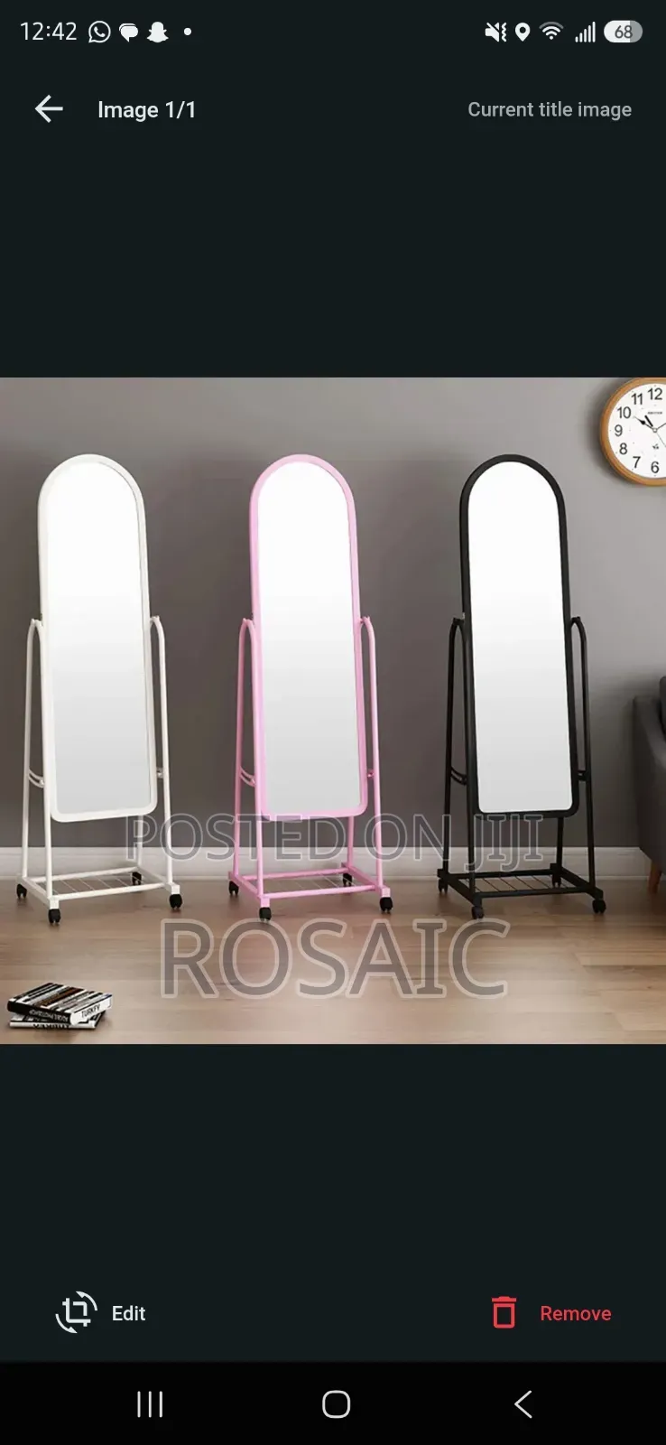 Full Length Dressing Mirror With Wheels and Shoes Rack