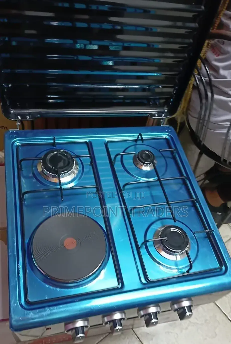 Olelon 3+1 Standing Cooker With Storage Shelves Gas Electric Cooker